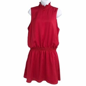 WAVERLY GREY Womens Size Medium Elastic Neck & Waist Red Dress